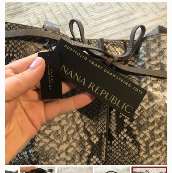 Banana republic gray snake skin leather bag - Picture 2 of 4